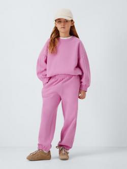 John Lewis Kids' Jersey Tapered Joggers, Pink - view 2, Pink