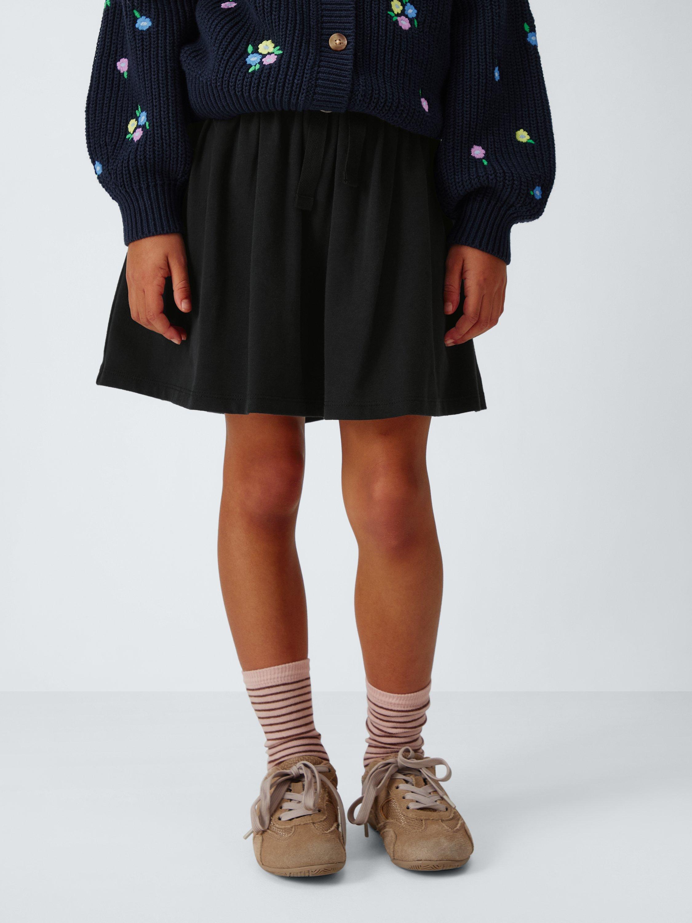 Product image 1 of 7, which shows John Lewis Kids' Jersey Skorts, Black, 3 years