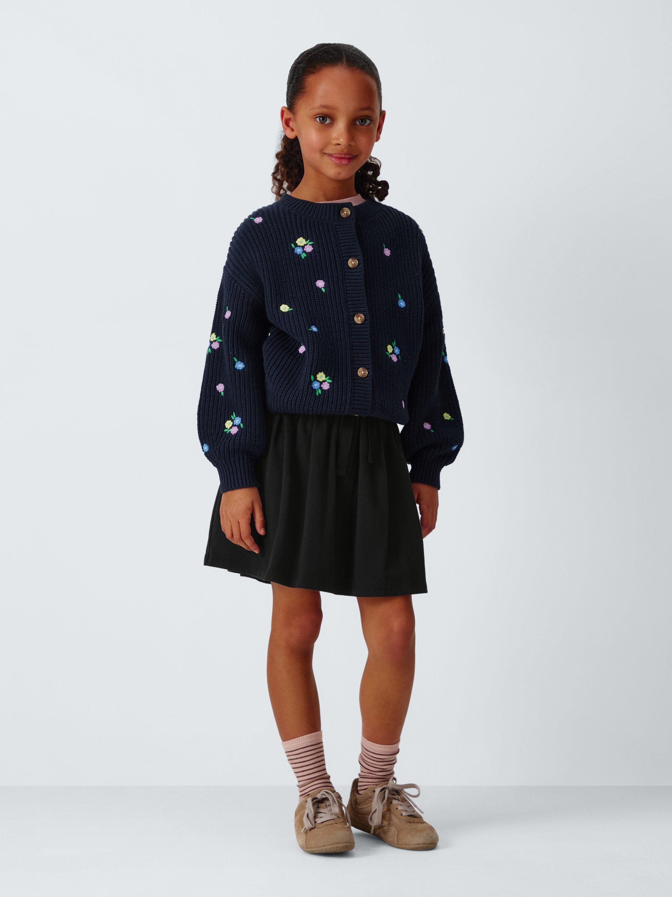 Product image 2 of 7, which shows John Lewis Kids' Jersey Skorts, Black, 3 years