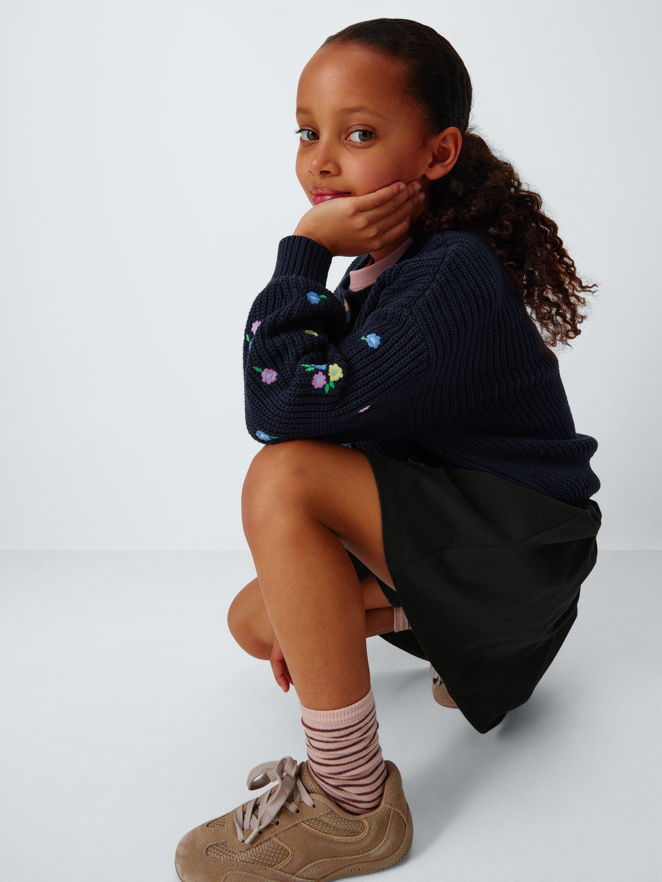 Product image 5 of 7, which shows John Lewis Kids' Jersey Skorts, Black, 3 years