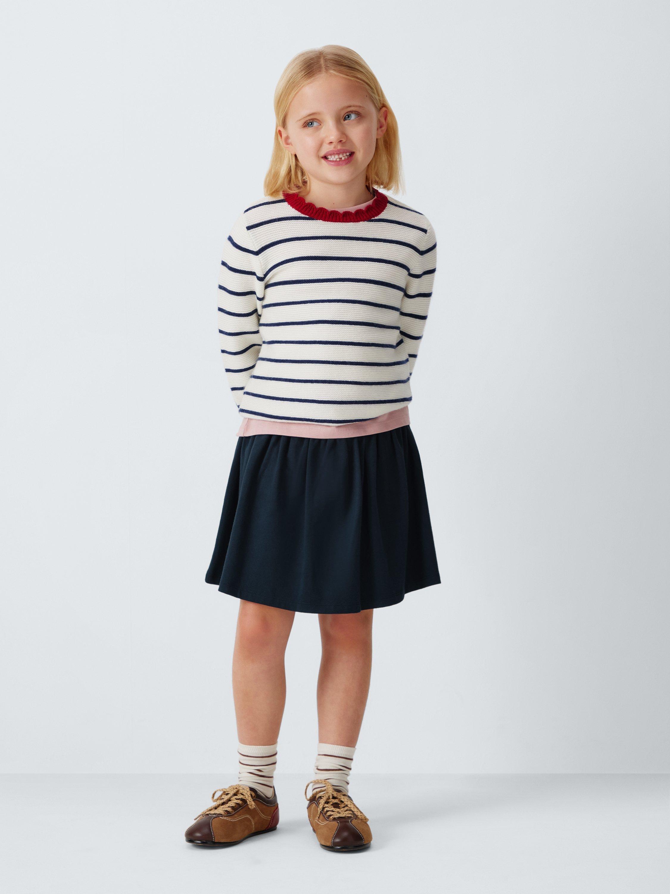 Product image 2 of 7, which shows John Lewis Kids' Jersey Skorts, Blue, 3 years