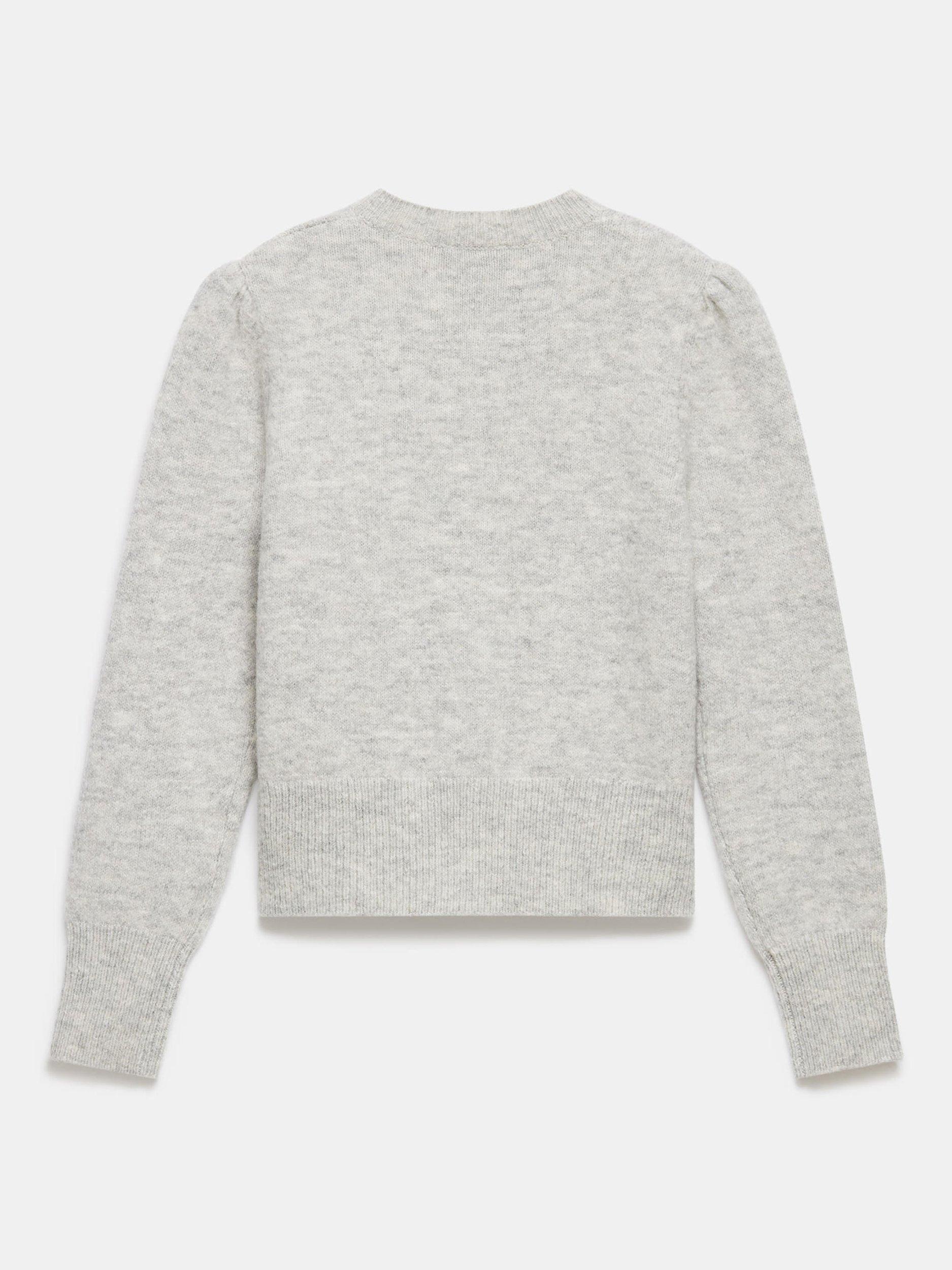 Product image 9 of 9, which shows Mint Velvet Button Cardigan, Grey, S