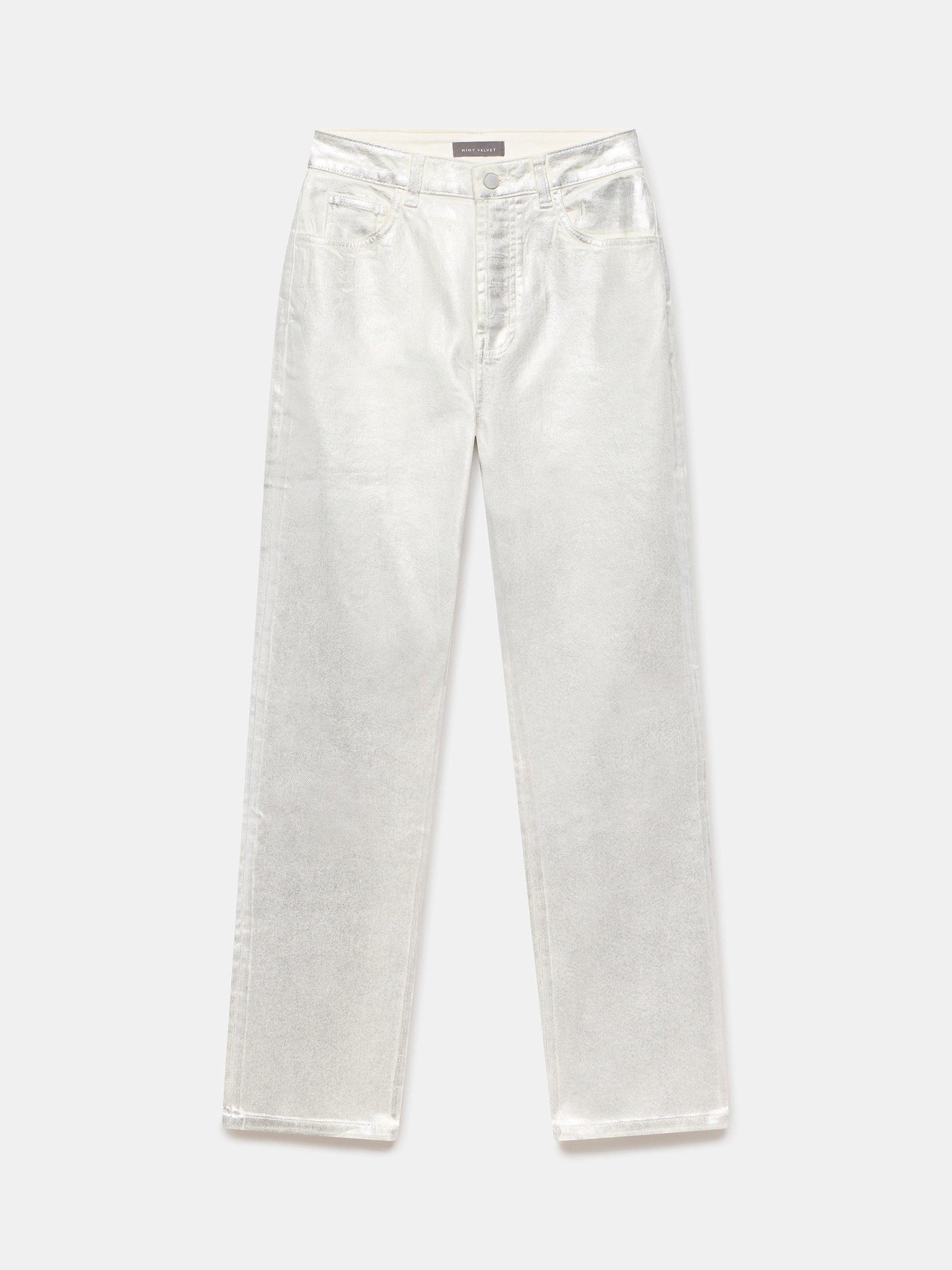 Product image 7 of 8, which shows Mint Velvet Slim Leg Jeans, Silver, 8R