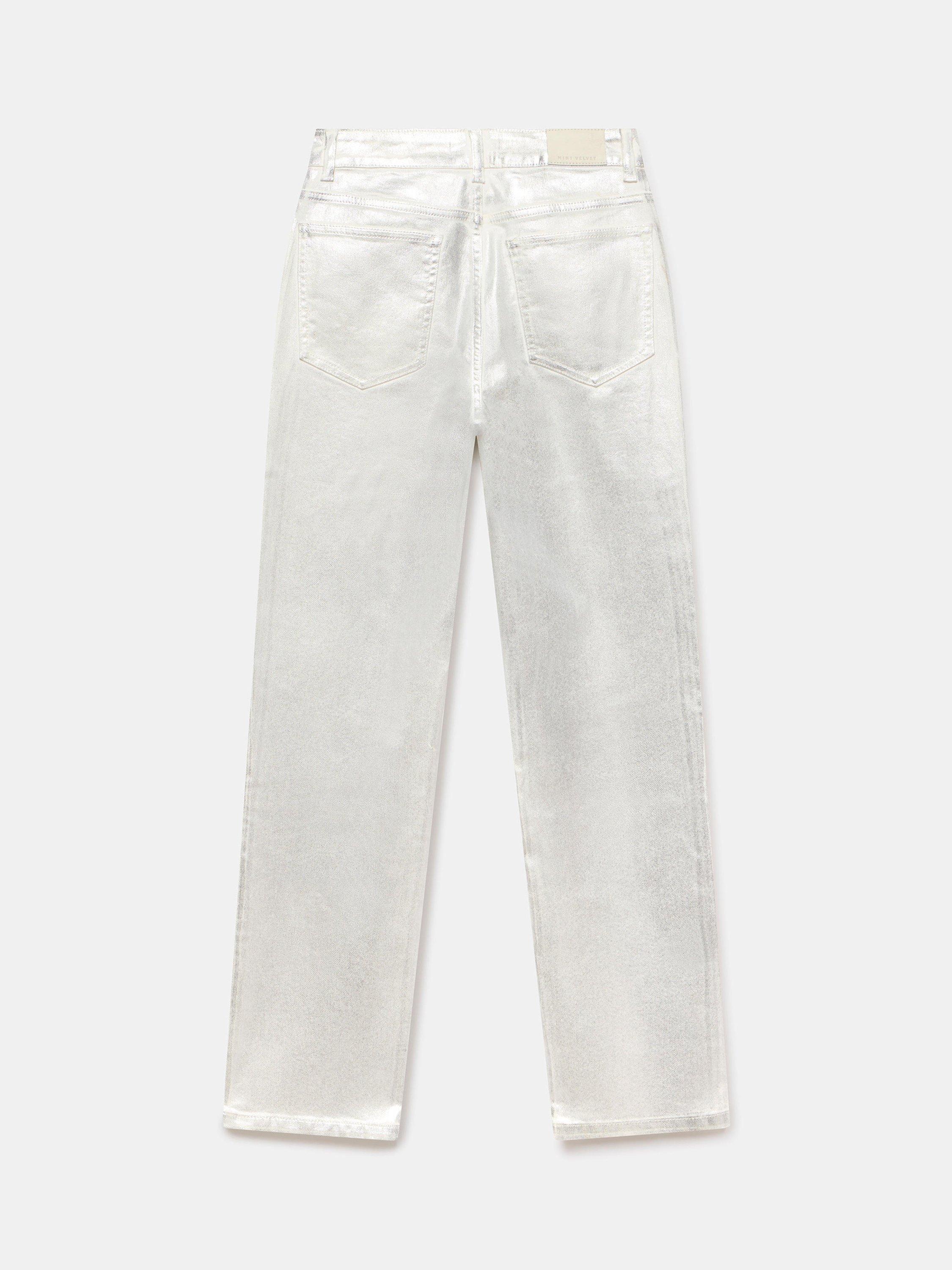 Product image 8 of 8, which shows Mint Velvet Slim Leg Jeans, Silver, 8R