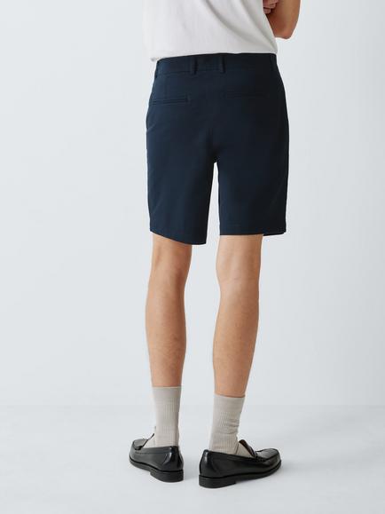 John Lewis Stretch Cotton Chino Shorts - view 2, Sky Captain