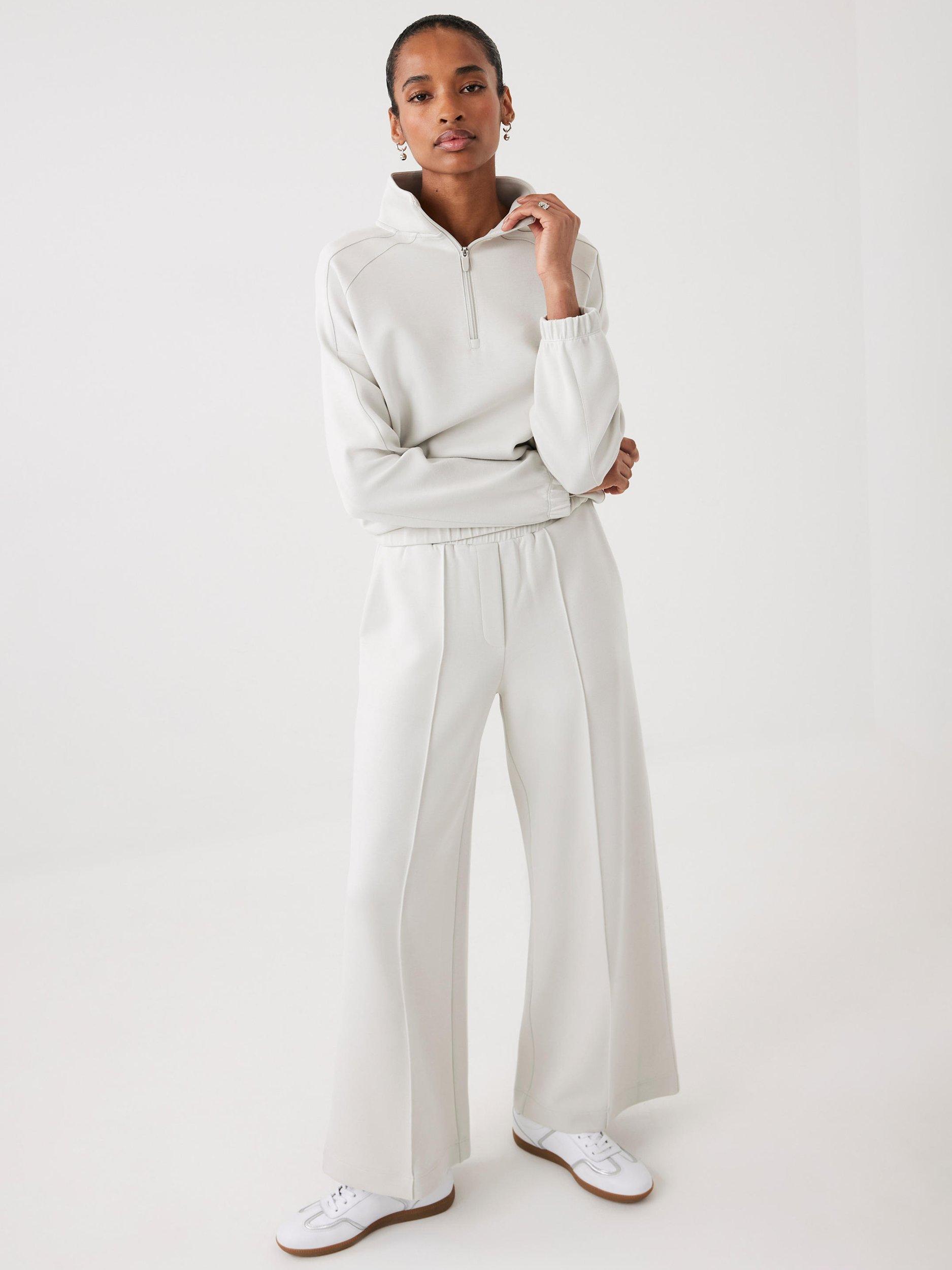 Mint Velvet 1/2 Zip Super Soft Sweatshirt, White Ivory