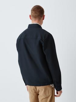 John Lewis Elastic Hem Cotton Overshirt, Navy - view 2, Navy