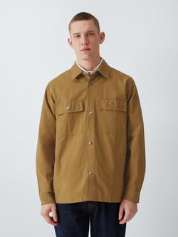 John Lewis Washed Cotton Overshirt, Dull Gold