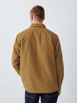 John Lewis Washed Cotton Overshirt - view 2, Dull Gold