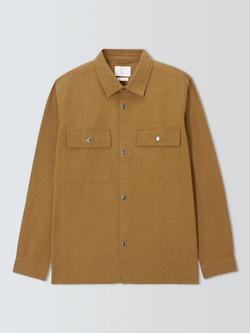 John Lewis Washed Cotton Overshirt, Dull Gold