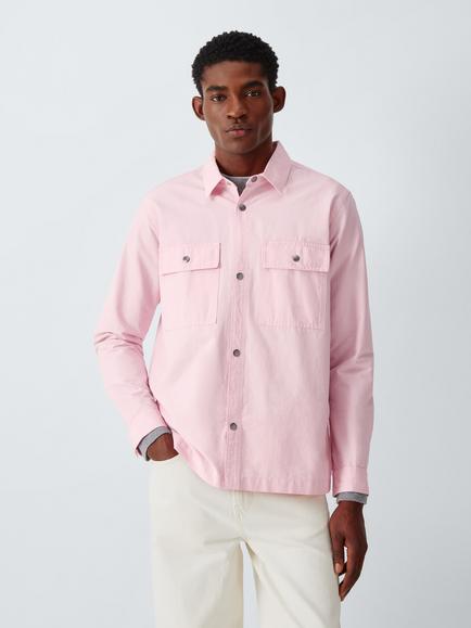 John Lewis Washed Cotton Overshirt, Rose Shadow
