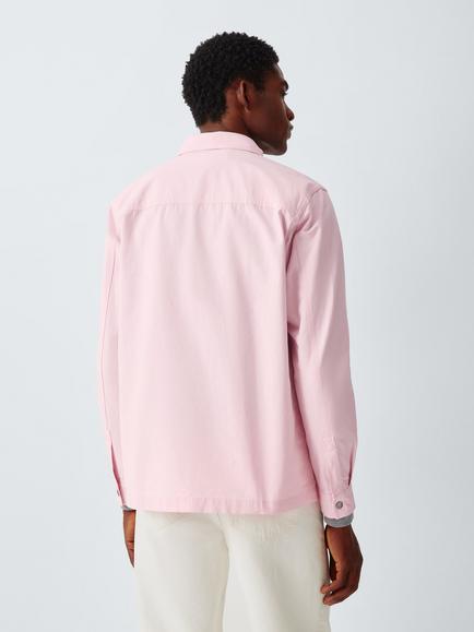John Lewis Washed Cotton Overshirt - view 2, Rose Shadow