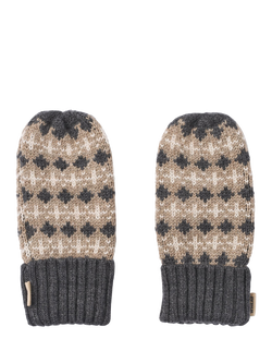 WHEAT Kids' Merino Wool Jacquard Mittens, Charcoal, Charcoal