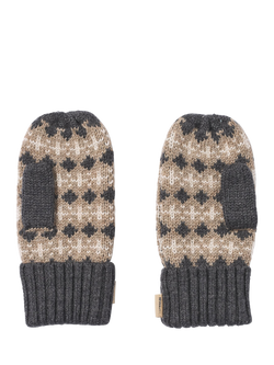 WHEAT Kids' Merino Wool Jacquard Mittens, Charcoal - view 2, Charcoal