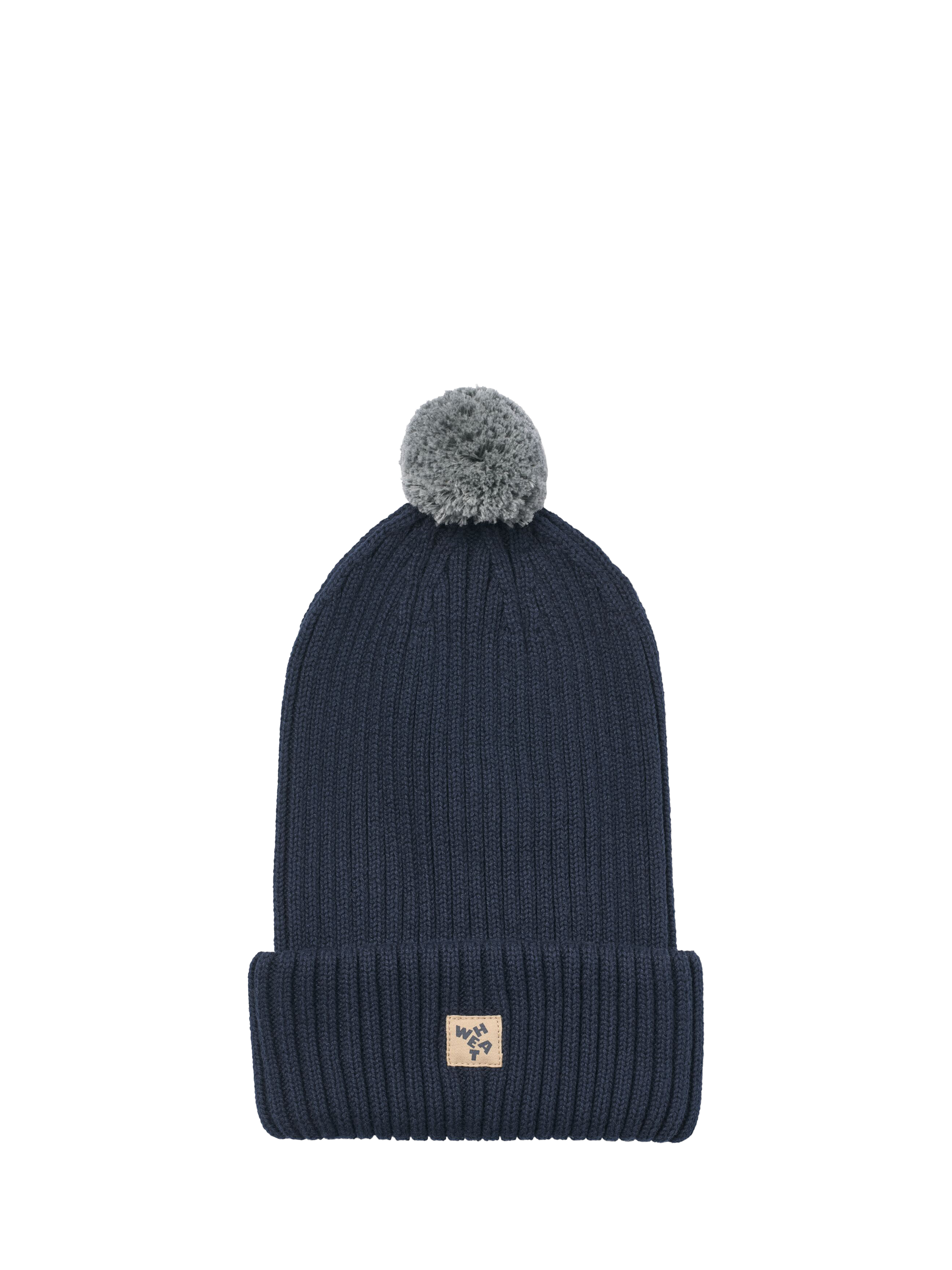 Product image 1 of 2, which shows WHEAT Kids' Habar Cotton Beanie Hat, Ink Melange, 1-3 years