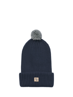 WHEAT Kids' Habar Cotton Beanie Hat, Ink Melange