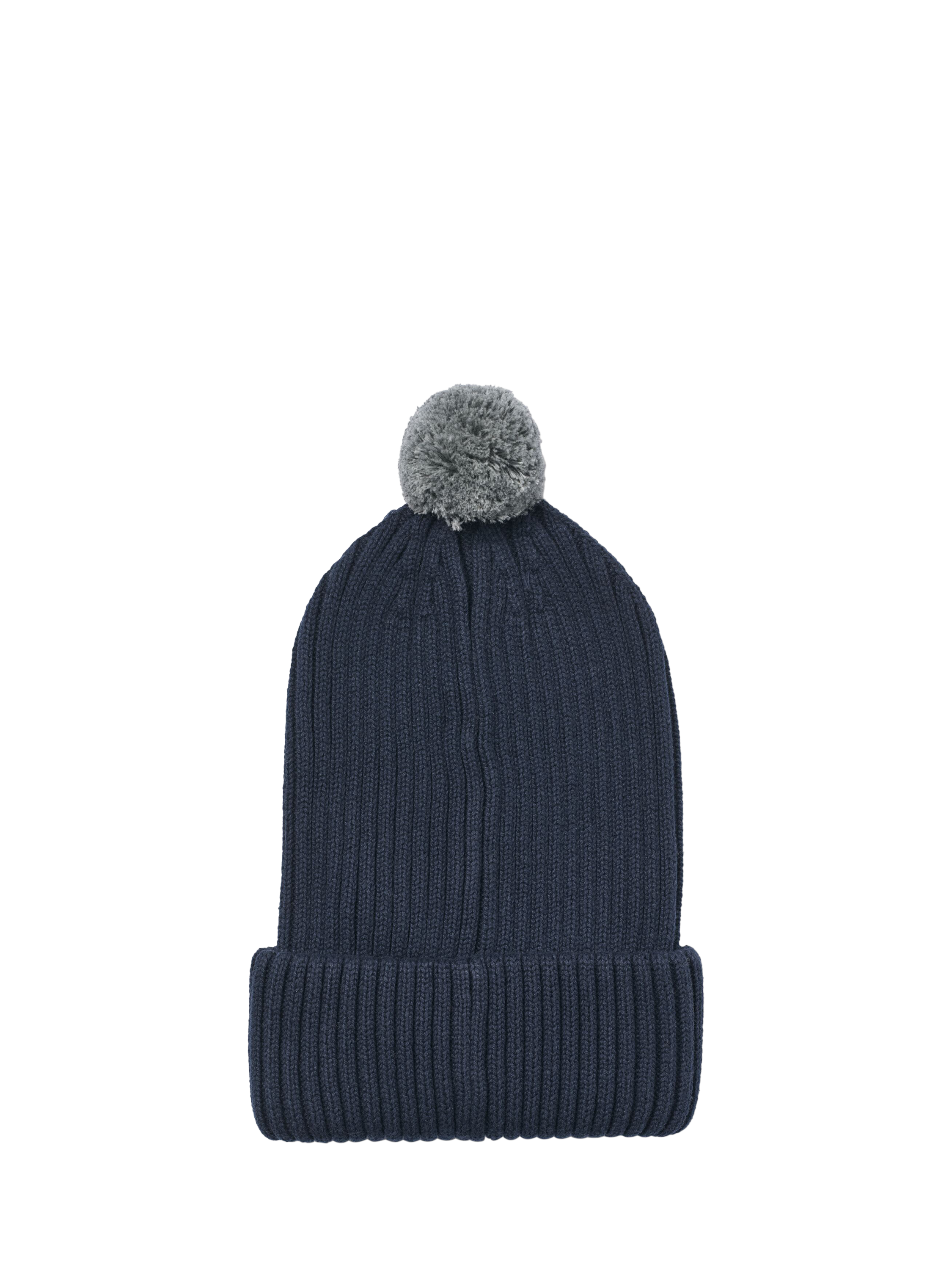 Product image 2 of 2, which shows WHEAT Kids' Habar Cotton Beanie Hat, Ink Melange, 1-3 years