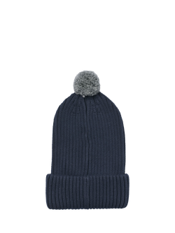 WHEAT Kids' Habar Cotton Beanie Hat - view 2, Ink Melange