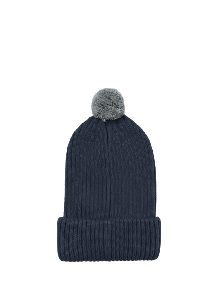 WHEAT Kids' Habar Cotton Beanie Hat - view 2, Ink Melange
