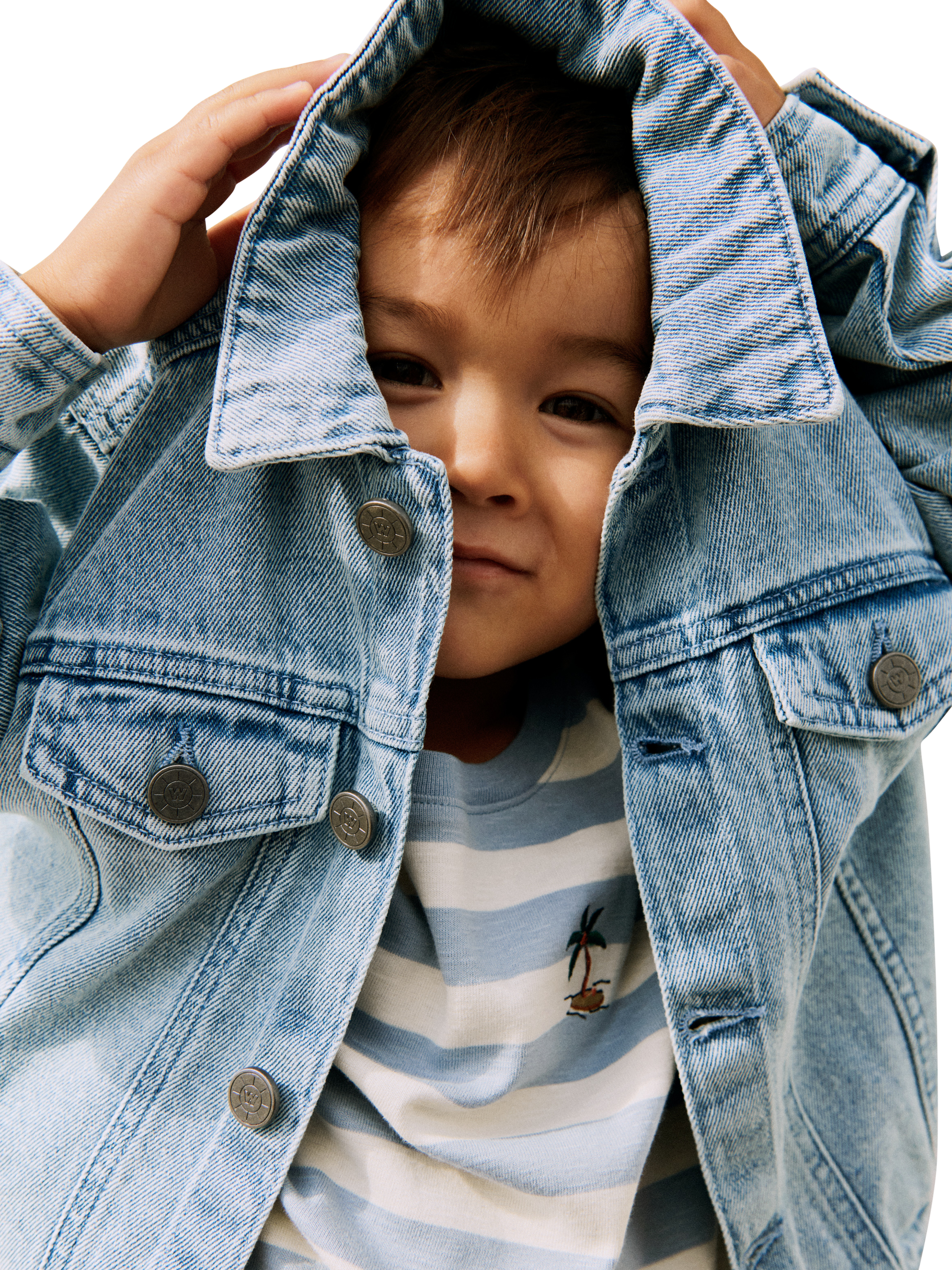 Product image 6 of 6, which shows WHEAT Kids' Demin Jacket, Light Blue, 3 years