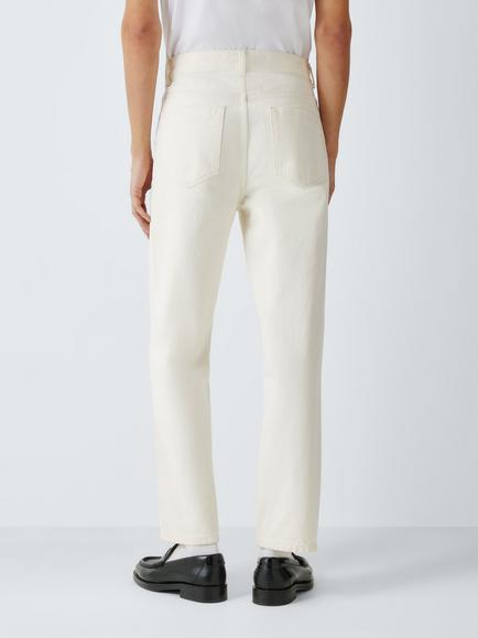 John Lewis Relaxed Fit Denim Jeans - view 2, White
