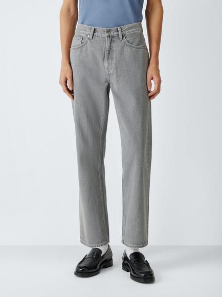 John Lewis 5-Pocket Washed Denim Jeans, Grey