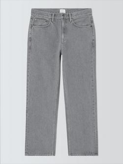 John Lewis 5-Pocket Washed Denim Jeans, Grey, Grey