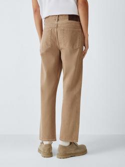 John Lewis 5-Pocket Washed Denim Jeans, Beige - view 2, Beige