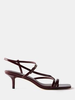 Mint Velvet Strappy Kitten Heels, Red Burgundy
