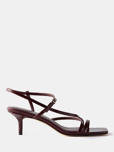 Mint Velvet Strappy Kitten Heels, Red Burgundy
