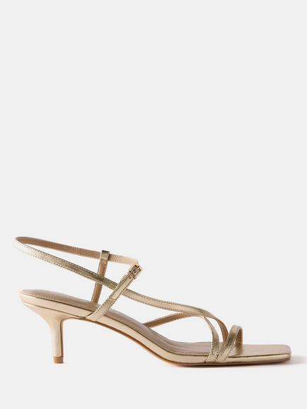 Mint Velvet Strappy Kitten Heels, Gold