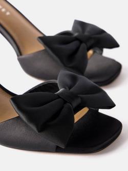 Mint Velvet Noa Satin Bow Detail High Heel Sandals, Black - view 2, Black