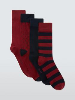 GANT Mixed Cotton Blend Socks, Pack of 4 Gift Box, Multi Multi