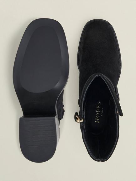 Hobbs Sydney Block Heel Round Toe Boot - view 2, Black