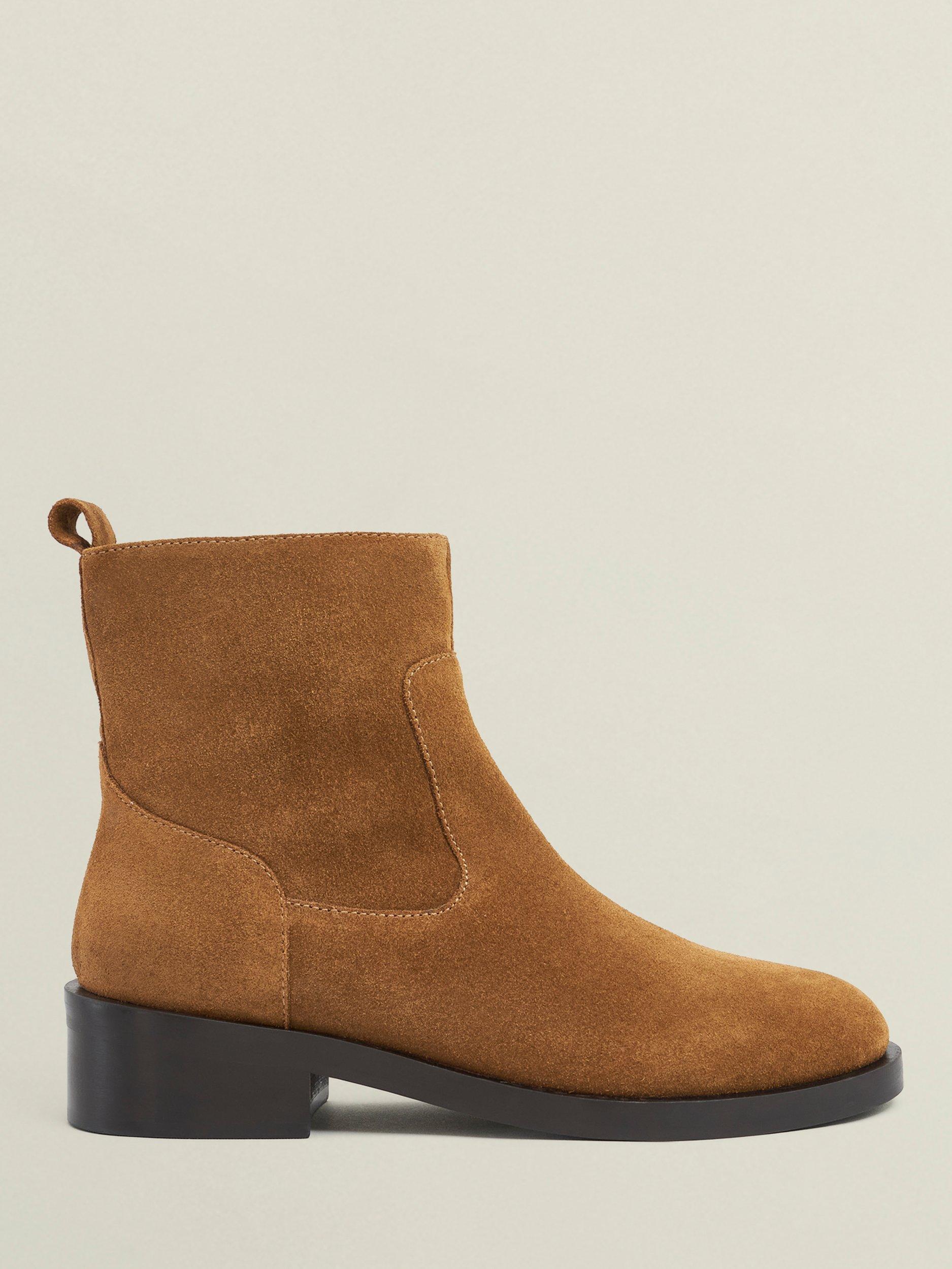 Product image 1 of 6, which shows Hobbs Georgie Suede Ankle Boots, Tan, 3
