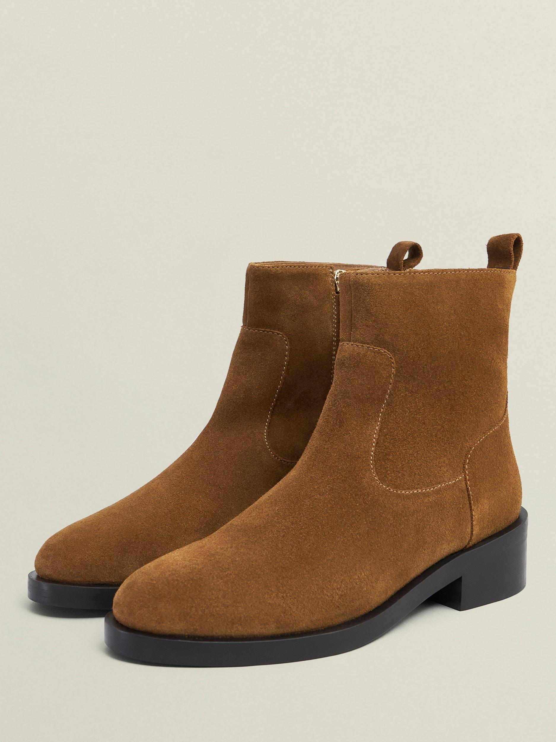 Product image 3 of 6, which shows Hobbs Georgie Suede Ankle Boots, Tan, 3