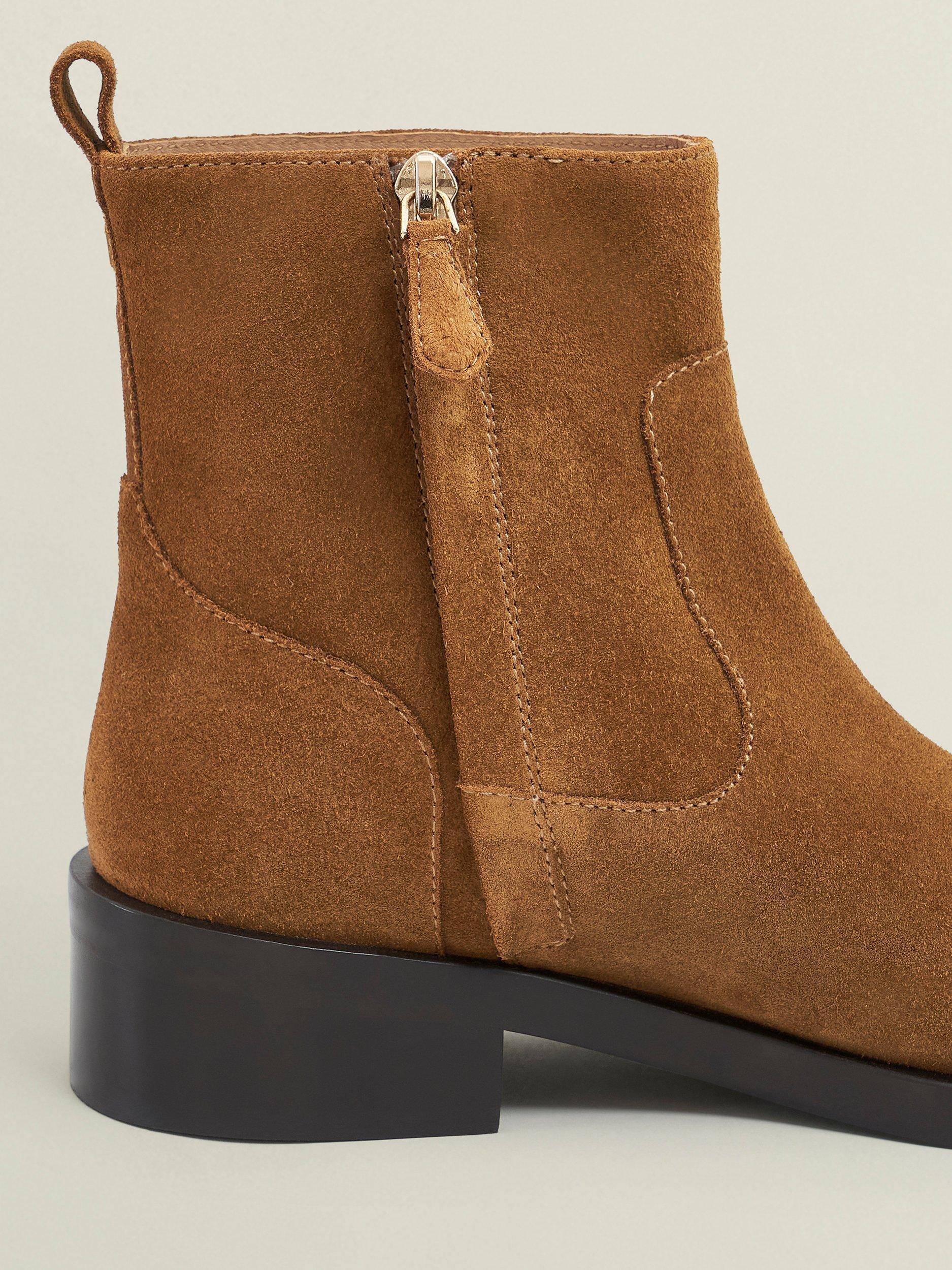 Product image 4 of 6, which shows Hobbs Georgie Suede Ankle Boots, Tan, 3