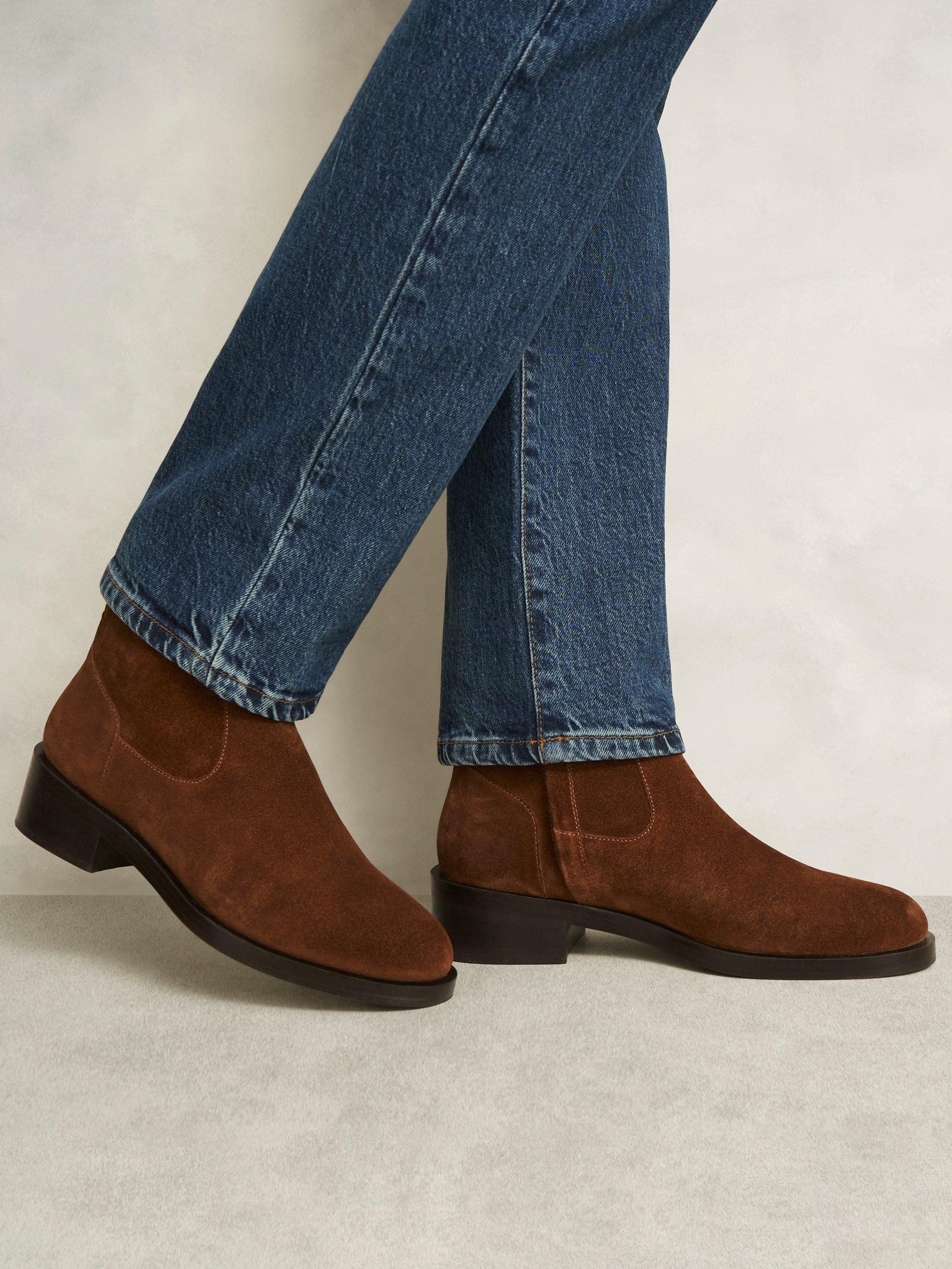 Product image 5 of 6, which shows Hobbs Georgie Suede Ankle Boots, Tan, 3