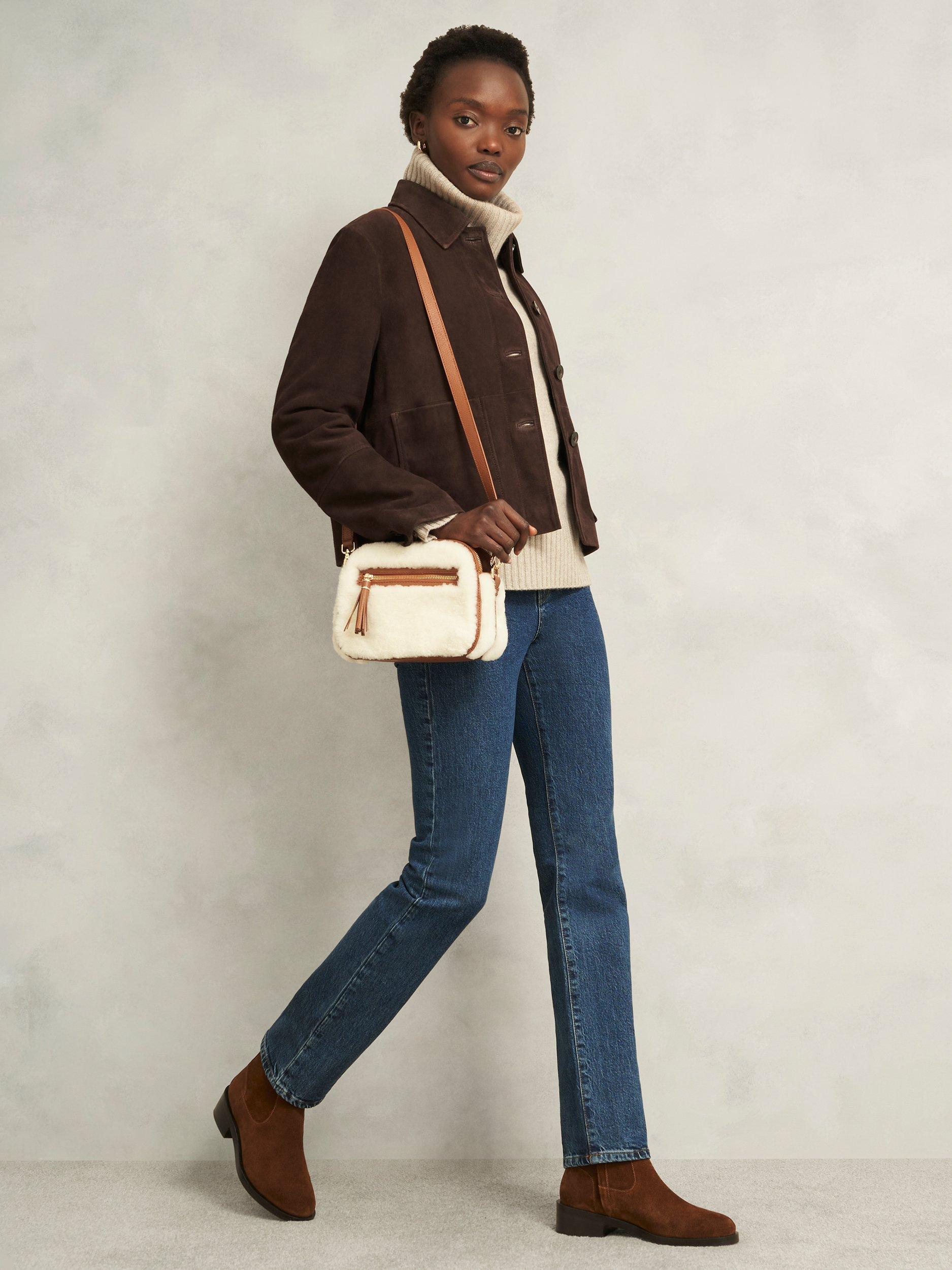 Product image 6 of 6, which shows Hobbs Georgie Suede Ankle Boots, Tan, 3