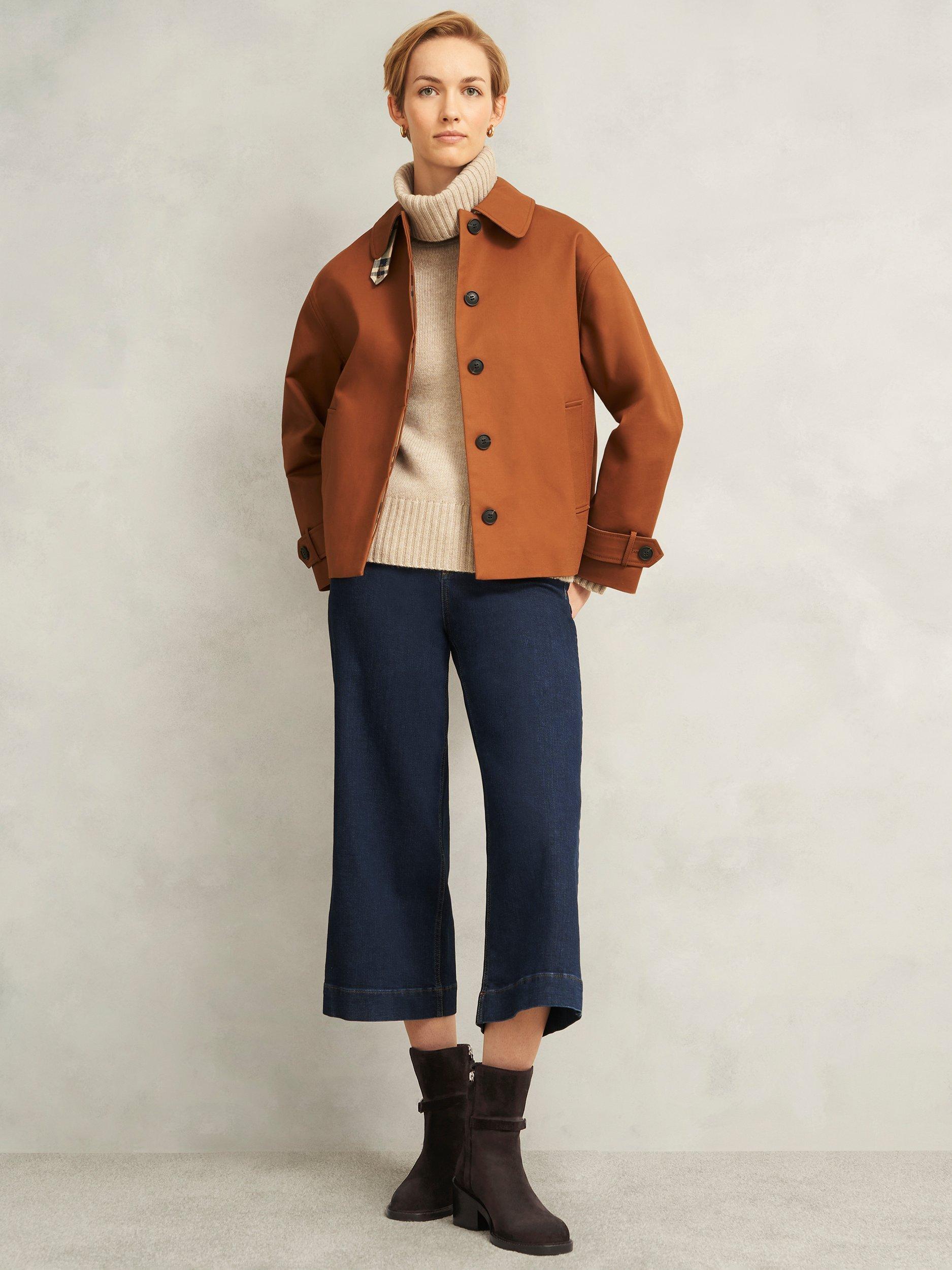 Product image 6 of 6, which shows Hobbs Sydney Block Heel Round Toe Boot, Chocolate Brown, 3