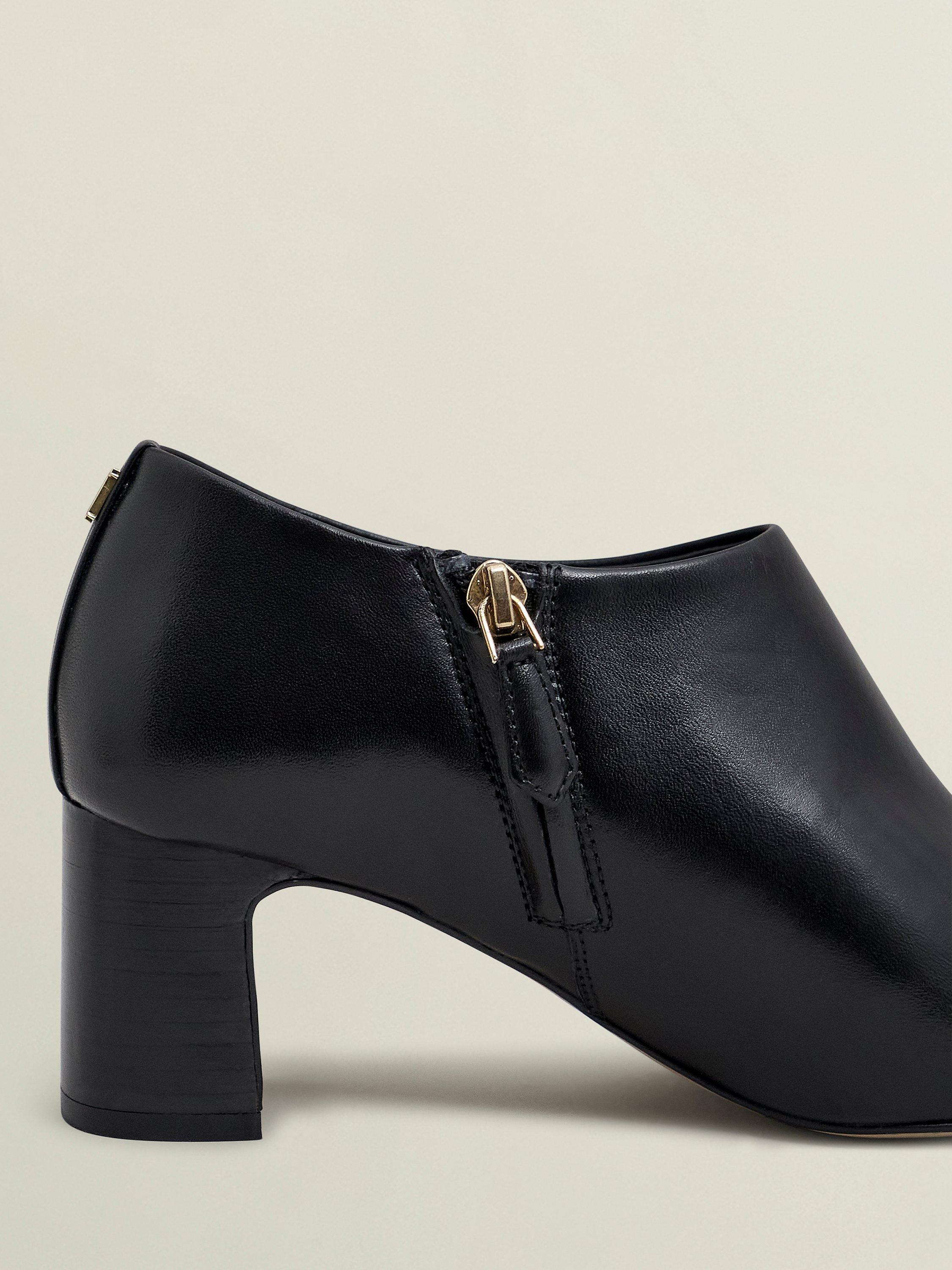 Product image 4 of 4, which shows Hobbs Leona Leather Shoe Boots, Black, 3