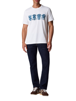 Paul Smith Robots Print Regular Fit Cotton T-Shirt, White - view 2, White