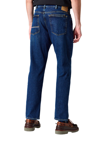 Paul Smith Mid Rise Relaxed Fit Denim Jeans, Blue - view 2, Blue