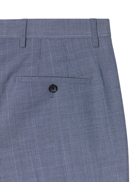 Paul Smith Summer Check Wool Rich Suit Trousers, Grey Blue - view 2, Grey Blue