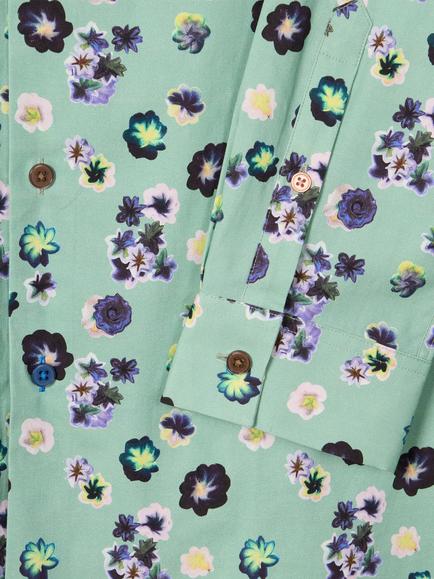 Paul Smith Regular Fit Floral Print Shirt, Green - view 2, Green