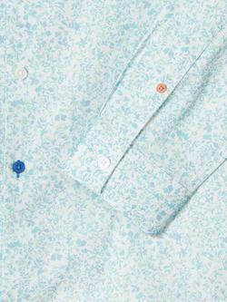 Paul Smith Regular Fit Leavs Print Poplin Shirt, Blue - view 2, Blue