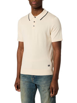 Paul Smith Fine Knit Polo Shirt, Natural, Natural