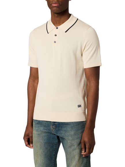 Paul Smith Fine Knit Polo Shirt, Natural, Natural