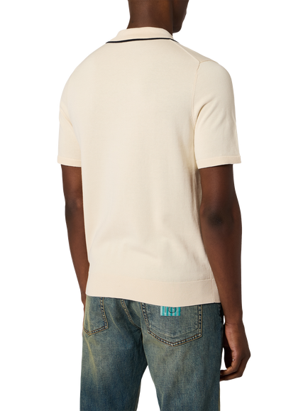 Paul Smith Fine Knit Polo Shirt, Natural - view 2, Natural
