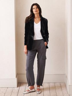 NRBY Becca Silk Cargo Pants, Carbon